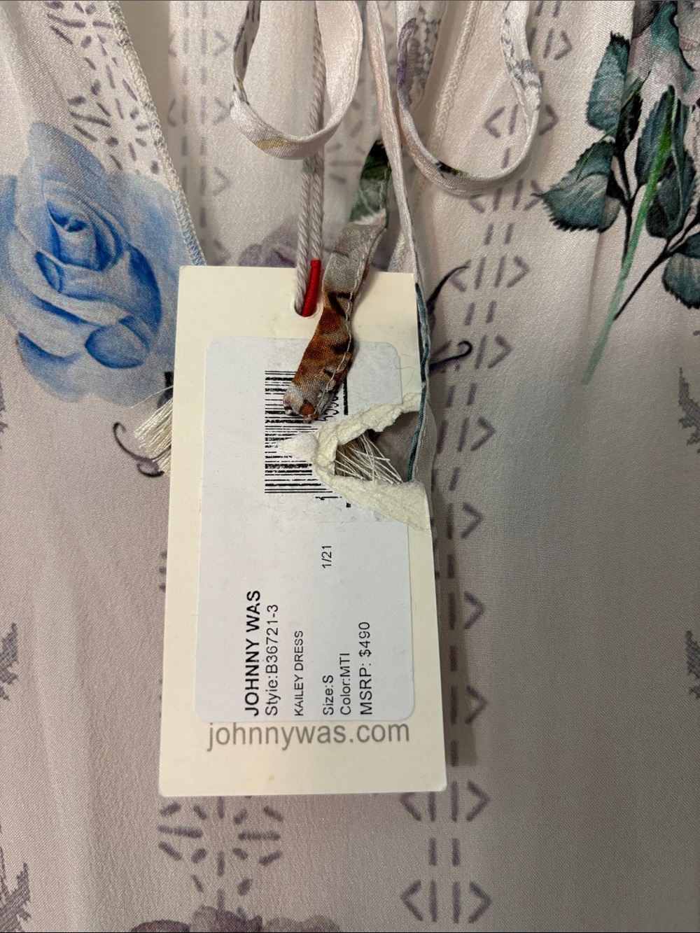 Johnny Was Biya Kailey Silk Floral Embroidered Knee Length Size Small NWT - Picture 4 of 8